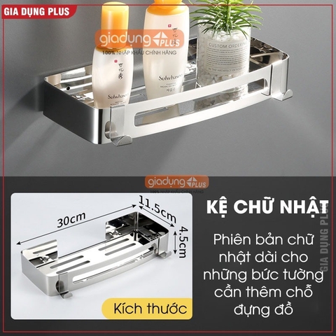 Kệ để đồ nhà tắm - kệ góc nhà tắm dán tường bằng keo hoặc ốc vít(tặng kèm keo dán, bộ ốc vít) LTENG ER-0725