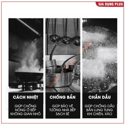 Tấm chắn dầu mỡ, chắn gió & cách nhiệt inox 304 cho nhà bếp, chống bám bẩn tường nhà bếp LAZYDO (LZ0250)