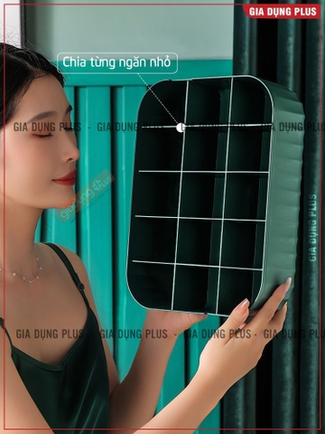 🔴OUTLET | Hộp đựng đồ lót, tất vớ, quần áo đa năng chia nhiều ngăn gọn gàng, có nắp đậy kín - nhựa PP cao cấp & chịu lực