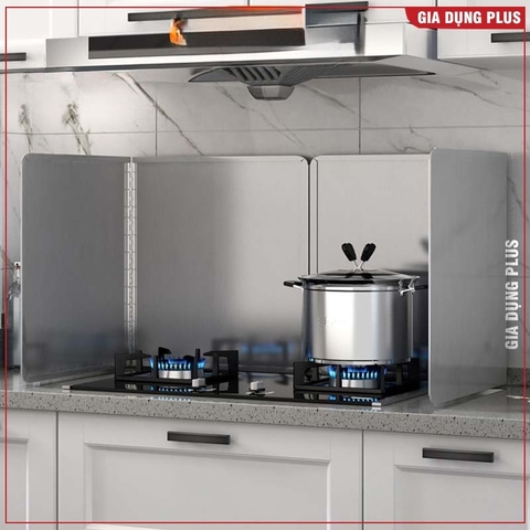 Tấm Chắn Dầu Inox 304 Chống Gỉ, Tấm Dụng Cụ Chắn Dầu & Chắn Gió Cho Bếp Ga Bằng Inox 304 Dày Dặn LAZYDO (LZ-0252)
