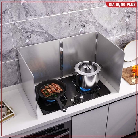Tấm Chắn Dầu Inox 304 Chống Gỉ, Tấm Dụng Cụ Chắn Dầu & Chắn Gió Cho Bếp Ga Bằng Inox 304 Dày Dặn LAZYDO (LZ-0252)