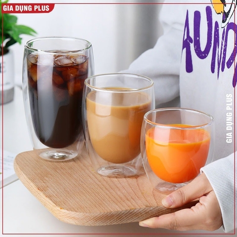 Cốc Thủy Tinh 2 Lớp Cách Nhiệt | Cốc Uống Nước, Cốc Uống Cà Phê Thủy Tinh Borosilicate