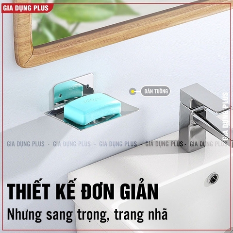 Giá Đựng Xà Bông Inox 304 Dán Tường Không Gỉ Cao Cấp - Không Cần Khoan + Tặng Kèm Keo Dán Miễn Phí LAZYDO (LZ-0717)