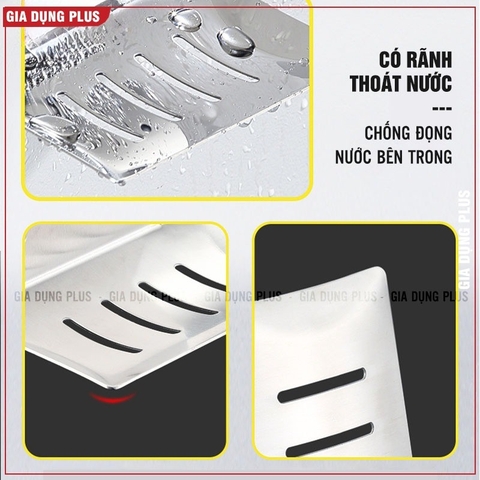 Giá Đựng Xà Bông Inox 304 Dán Tường Không Gỉ Cao Cấp - Không Cần Khoan + Tặng Kèm Keo Dán Miễn Phí LAZYDO (LZ-0717)