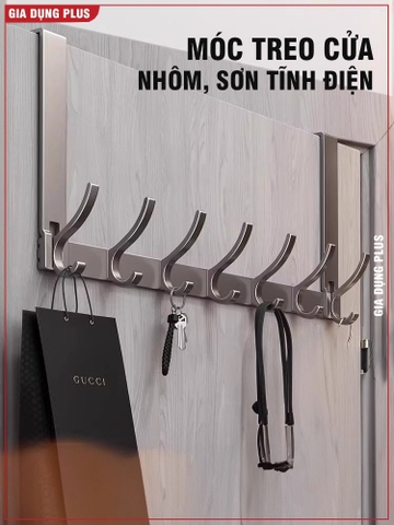 Thanh móc treo sau cánh cửa nhôm chống gỉ, không khoan đục, không hỏng cửa cho cửa dày dưới 4.6cm