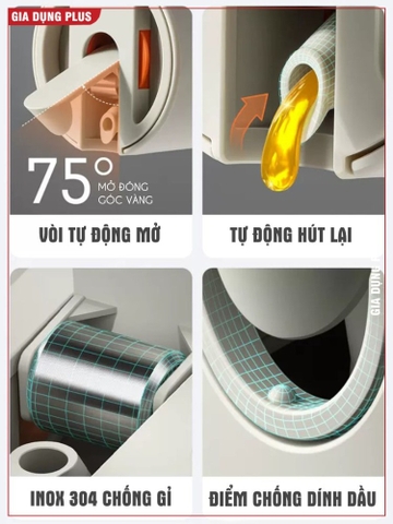 Lọ đựng dầu ăn, nước mắm thuỷ tinh borosilicate cao cấp, vòi tự rót tự động, thông minh PHALEDO