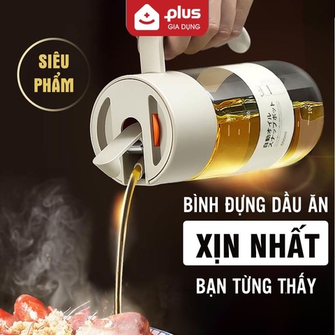 Lọ đựng dầu ăn, nước mắm thuỷ tinh borosilicate cao cấp, vòi tự rót tự động, thông minh PHALEDO