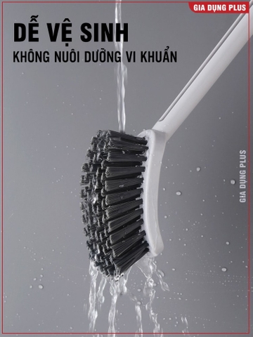 Bàn Chải Vệ Sinh, Cọ Bồn Cầu, Chổi Chà Toilet Không Góc Chết 360 Độ Cao Cấp | Đầu Bản Chải TPR | Tặng Kèm Móc Dán Tường
