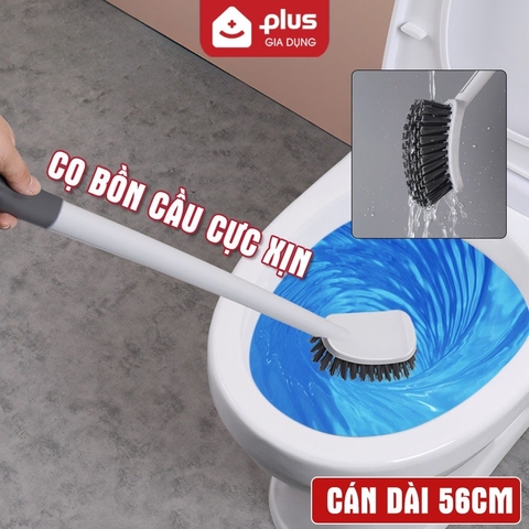 Bàn Chải Vệ Sinh, Cọ Bồn Cầu, Chổi Chà Toilet Không Góc Chết 360 Độ Cao Cấp | Đầu Bản Chải TPR | Tặng Kèm Móc Dán Tường