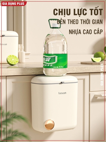Thùng rác treo tường thông minh Besan - thùng rác treo cánh tủ bếp, treo tường nhà vệ sinh đa năng tiện lợi - Gia dụng Plus