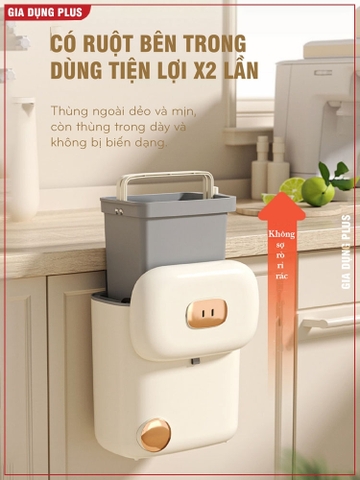 Thùng rác treo tường thông minh Besan - thùng rác treo cánh tủ bếp, treo tường nhà vệ sinh đa năng tiện lợi - Gia dụng Plus