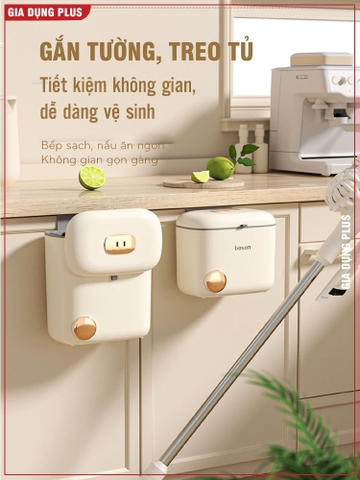 Thùng rác treo tường thông minh Besan - thùng rác treo cánh tủ bếp, treo tường nhà vệ sinh đa năng tiện lợi - Gia dụng Plus