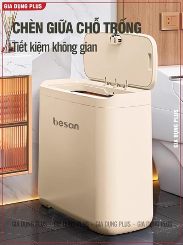 Thùng rác 12 lít nắp bật đa năng, có ruột & tay xách tiện lợi, thùng rác thông minh hiện đại Beisan
