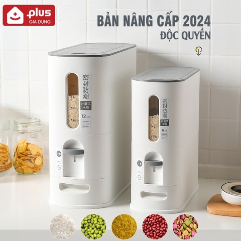 Thùng đựng gạo thông minh, lấy gạo tự động xuất Nhật (6KG & 12KG) chính hãng cao cấp LAZYDO - Gia dụng Plus