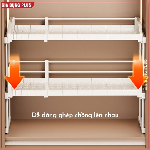 Kệ co giãn chia ngăn tủ dạng ngăn kéo để đồ dùng quần áo đa năng, xếp tầng linh hoạt, tiết kiệm không gian