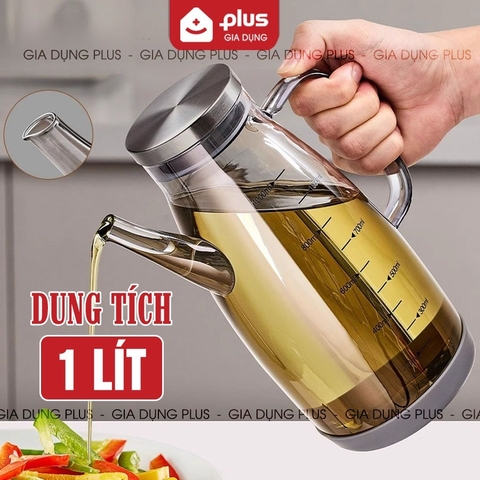 Bình dầu ăn, nước mắm 750ml- thuỷ tinh borosilicate, có tay cầm, đế cao su cao cấp chống vỡ - VIMORA