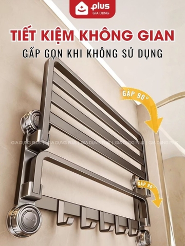 Kệ Để Khăn Nhà Tắm Cốc Hút Siêu Bám Dính, Kệ Không Cần Khoan Tiện Lợi, Chịu Tải Tốt, Không Gỉ Sét