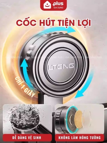 Thanh Móc Treo Đồ Cốc Hút Không Khoan Tường, Chịu Tải 30Kg, Móc Treo Đồ Dán Tường Bám Dính Chắn Chắn
