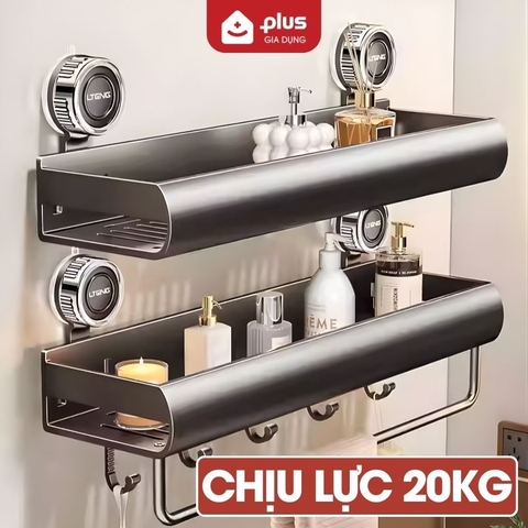 Kệ Để Đồ Nhà Tắm Cốc Hút Thông Minh Chống Nước, Chịu Tải 20Kg, Kệ Nhà Tắm Thép Carbon Không Gỉ LTENG