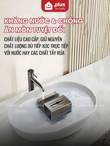Hộp Đựng Khăn Giấy Treo Tường Cốc Hút Không Cần Khoan Đục, Hộp Khăn Giấy Nhôm Không Gỉ Cao Cấp LTENG