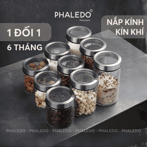 Hộp Thuỷ Tinh Borosilicate Đựng Đồ Khô Đa Năng Có Nắp Kính Acrylic Trong Suốt Sang Trọng PHALEDO (P-0371)
