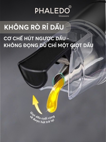 Bình Đựng Dầu, Nước Mắm, Nước Tương Thủy Tinh Borosilicate Nắp Tự Động Đóng Mở Phaledo (PL-0326)