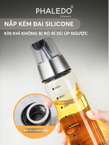 Bình Đựng Dầu, Nước Mắm, Nước Tương Thủy Tinh Borosilicate Nắp Tự Động Đóng Mở Phaledo (PL-0326)