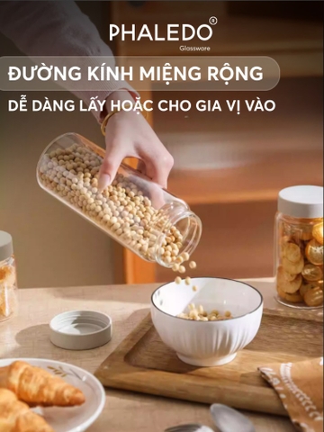 Hũ Thủy Tinh Borosilicate  Nắp Nhựa ABS Chống Mốc, Chống Ẩm, Kín Khí Đa Năng Phaledo (PL-0376)