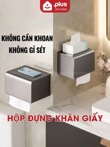 Hộp Đựng Khăn Giấy Bằng Nhôm, Hộp Giấy Dán Tường Không Cần Khoan, Chống Thấm Nước, Không Gỉ Sét
