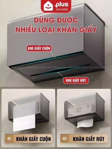 Hộp Đựng Khăn Giấy Bằng Nhôm, Hộp Giấy Dán Tường Không Cần Khoan, Chống Thấm Nước, Không Gỉ Sét