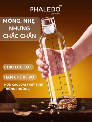 Bình Đựng Nước, Rượu Nắp Thủy Tinh borosilicate Cao Cấp Đa Năng Nắp Kín Khí Phaledo (PL-0932)