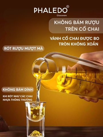 Bình Đựng Nước, Rượu Nắp Thủy Tinh borosilicate Cao Cấp Đa Năng Nắp Kín Khí Phaledo (PL-0932)