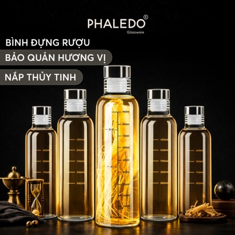 Bình Đựng Nước, Rượu Nắp Thủy Tinh borosilicate Cao Cấp Đa Năng Nắp Kín Khí Phaledo (PL-0932)