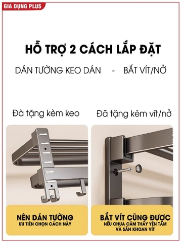 Giá kệ để khăn, để đồ nhà tắm ERMO đa dạng mẫu mã, thiết kế, kích thước và màu sắc, chất liệu nhôm hàng không cao cấp