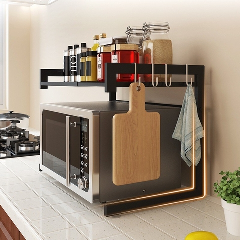 🔴OUTLET | Kệ Lò Vi Sóng Khung Thép Sơn Tĩnh Điện 1/2 Tầng Chịu Lực, Kệ Dụng Cụ Nhà Bếp Thông Minh, Kệ Đa Năng