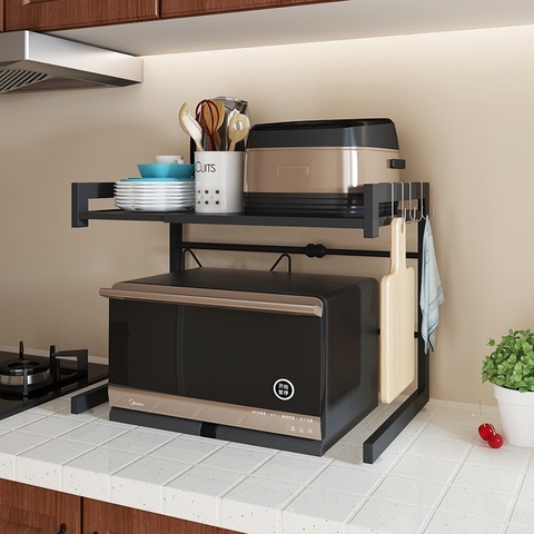 🔴OUTLET | Kệ Lò Vi Sóng Khung Thép Sơn Tĩnh Điện 1/2 Tầng Chịu Lực, Kệ Dụng Cụ Nhà Bếp Thông Minh, Kệ Đa Năng