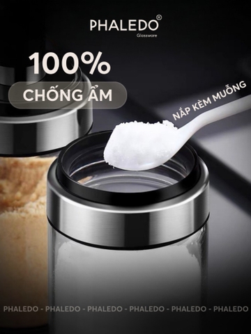 Lọ đựng gia vị thuỷ tinh nhà bếp, thuỷ tinh boro chịu nhiệt và chịu lực, thiết kế muỗng liền nắp thông minh LAZYDO P0322