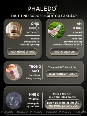 Lọ đựng dầu ăn, nước mắm thuỷ tinh boroslicate chịu lực & chịu nhiệt cao cấp, vòi nút bấm dùng 1 tay tiện lợi Phaledo