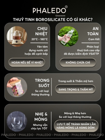 Hũ Thuỷ Tinh Có Nắp Xoắn Gỗ Keo Đựng Đồ Đa Năng Như Trà, Cafe, Đồ Ăn... Cho Gia Đình Decor Sang Trọng PHALEDO (P-0362)