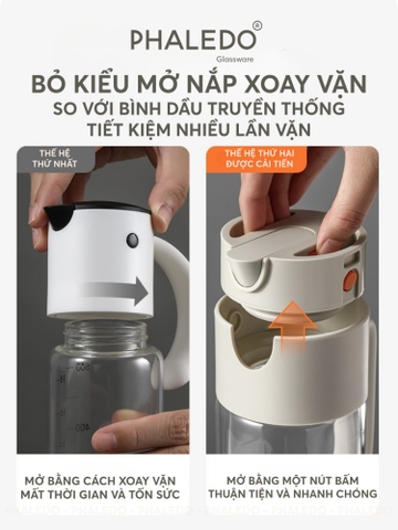 Chai Đựng Dầu Ăn, Nước Mắm Thuỷ Tinh Borosilicate Đa Năng Thông Minh Xuất Nhật Cao Cấp LISSAxPHALEDO