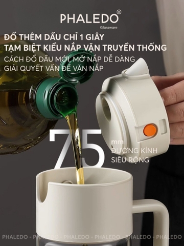 Chai Đựng Dầu Ăn, Nước Mắm Thuỷ Tinh Borosilicate Đa Năng Thông Minh Xuất Nhật Cao Cấp LISSAxPHALEDO