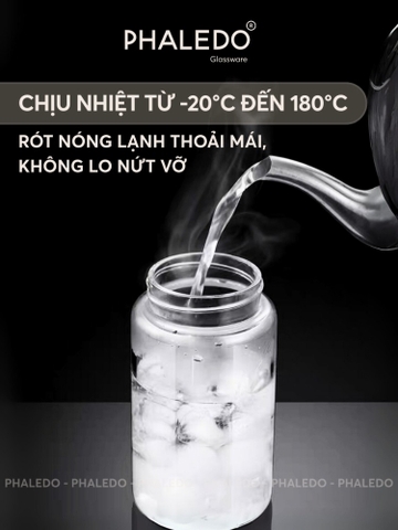 Hũ Thuỷ Tinh Có Nắp Xoắn Gỗ Keo Đựng Đồ Đa Năng Như Trà, Cafe, Đồ Ăn... Cho Gia Đình Decor Sang Trọng PHALEDO (P-0362)