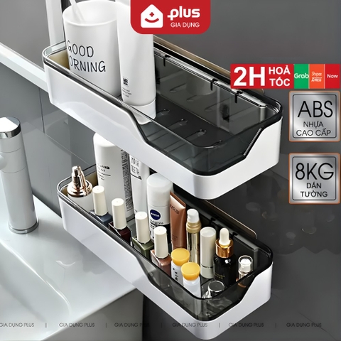 Kệ chữ nhật dán tường nhựa ABS cao cấp, sang trọng không cần khoan đục ShuangQuing (SQ-0101)