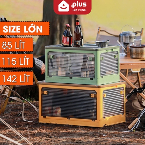 🔴OUTLET | Hộp gấp gọn LAZYDO đựng đồ đa năng, dã ngoại, để sau xe ô tô- Dung tích 85L, 115L, 142L
