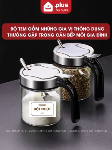 Nhãn Dán Phân Loại Gia Vị Decal Dán Cho Hủ Gia Vị & Bình Dầu Ăn, Nước Mắm - Phaledo