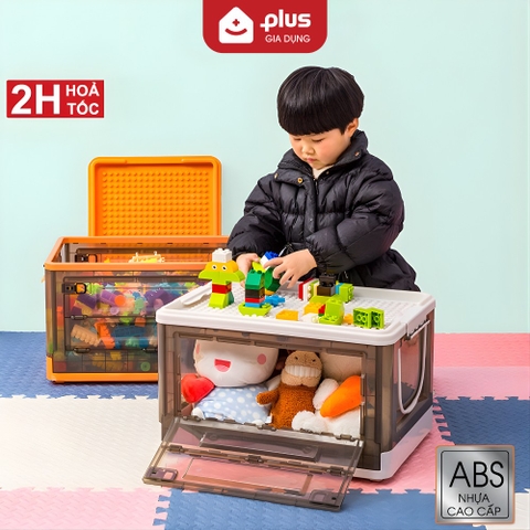🔴OUTLET | Thùng Đựng Đồ Chơi, Gấu Bông Gấp Gọn Cao Cấp Cho Trẻ Em (Có Bánh Xe & Tay Xách, Nắp Đậy)