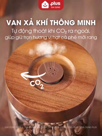 Hũ thủy tinh Borosilicate có van xả khí, hủ đựng thực phẩm kín khí cao cấp, chống ẩm mốc PHALEDO