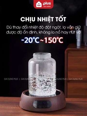 Hũ thủy tinh Borosilicate có van xả khí, hủ đựng thực phẩm kín khí cao cấp, chống ẩm mốc PHALEDO