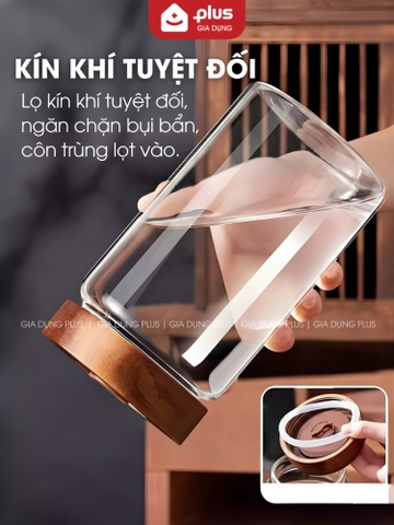 Hũ thủy tinh Borosilicate có van xả khí, hủ đựng thực phẩm kín khí cao cấp, chống ẩm mốc PHALEDO