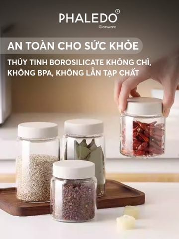 Hũ Thủy Tinh Borosilicate Nắp Nhựa Đa Năng, Chống Mốc, Chống Ẩm Phaledo (PL-0376)
